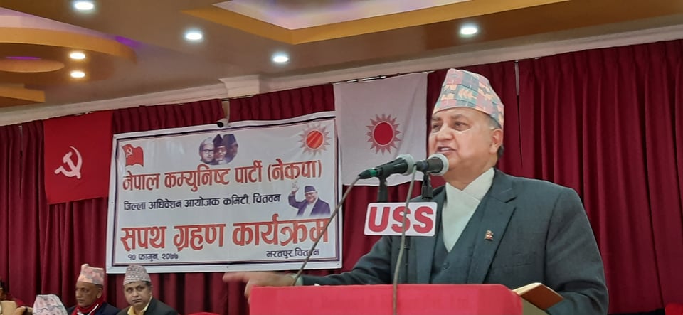 सरकार र प्रधानमन्त्रीको लोकप्रियताले अतालिएर माधव-प्रचण्डले पार्टी छाडेर गए: उपप्रधानमन्त्री पोख्रेल