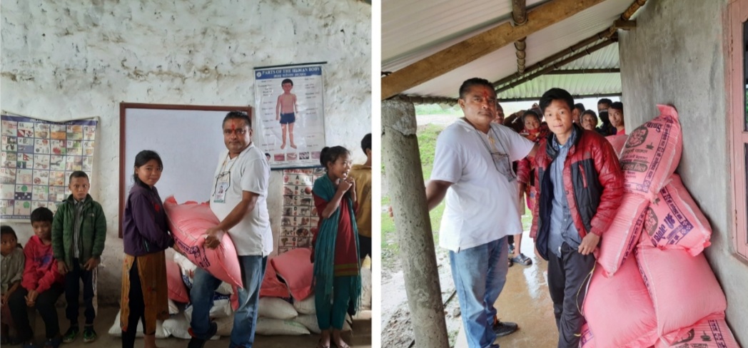 बिपन्न बस्तीका चेपाङ विद्यार्थीहरुलाई खाध्यान्न सहयोग