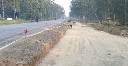 लगातार वर्षाका कारण नारायणगढ–बुटवल सडक विस्तारको काम ठप्प