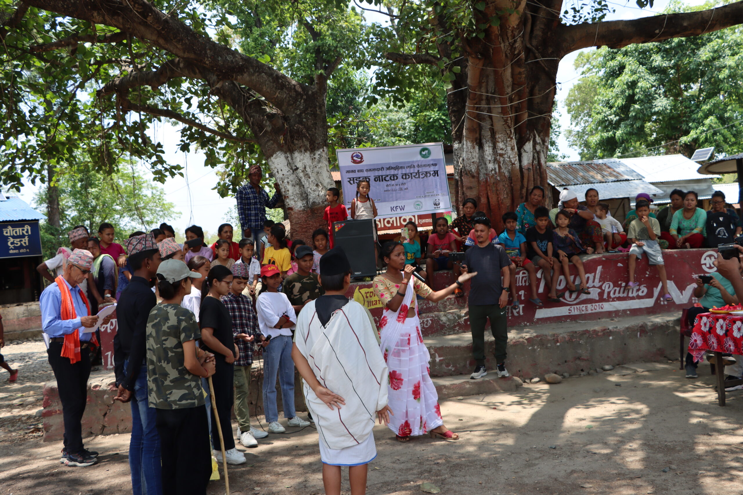 चितवन राष्ट्रिय निकुञ्जको मध्यवर्ती क्षेत्रमा बाघ संरक्षणका लागि सडक नाटक