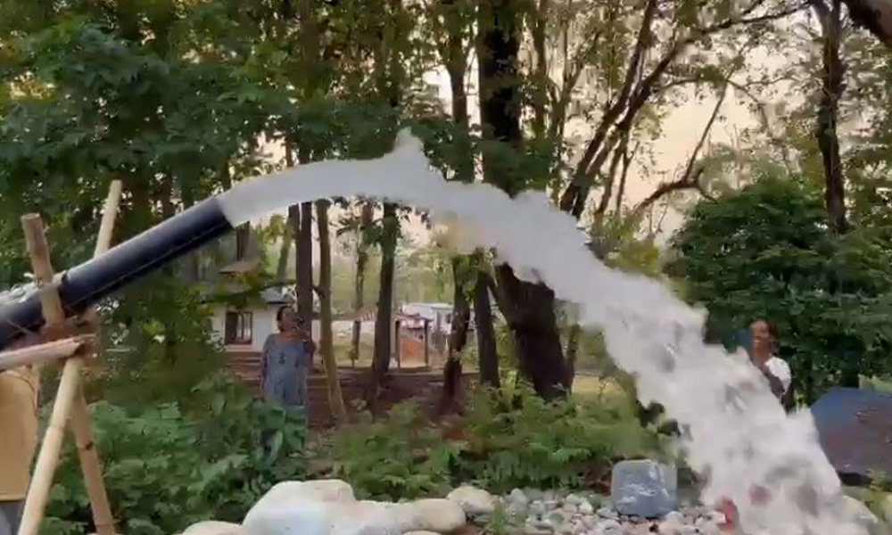 चार महिना श्रमदान गरेपछि चितवनको रामनगरमा खानेपानी