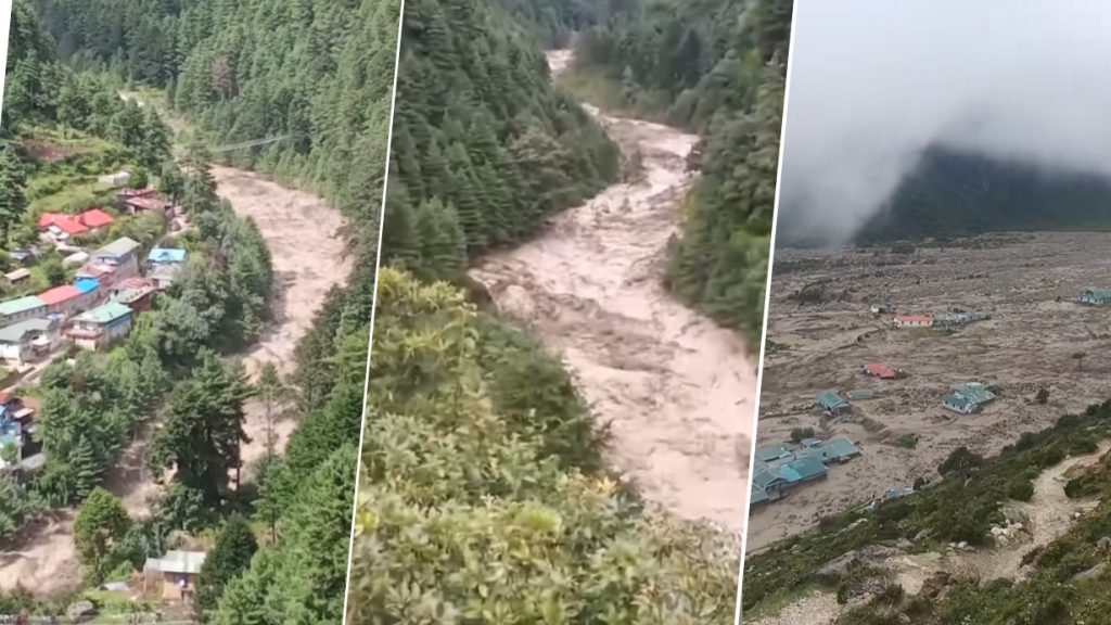 सोलुखुम्बुको थाम खोलामा भीषण बाढी: पूरै गाउँबस्ती बगाएको अनुमान