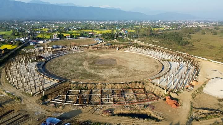गौतमबुद्ध  क्रिकेट रङ्गशालामा प्याराफिट निर्माण सुरु