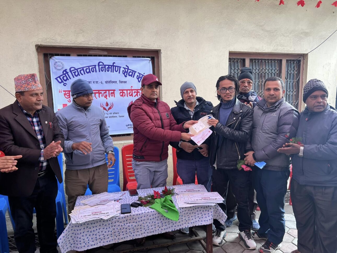 निर्माण सेवा संघको रक्तदान: ३५ युनिट रगत संकलन