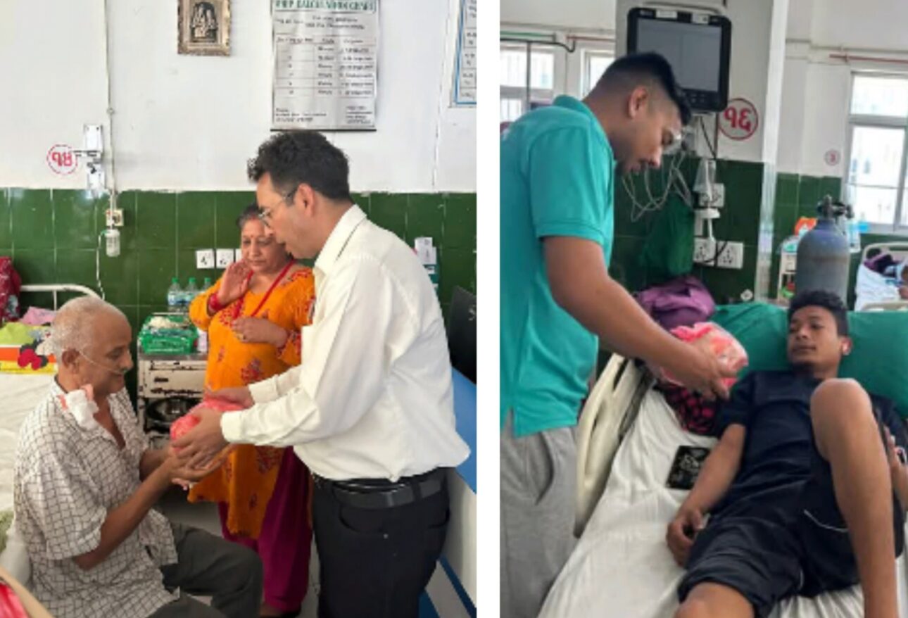 राष्ट्रिय युवा संघ, भरतपुर महानगर कमिटीद्वारा गणतन्त्र दिवसको अवसरमा बिरामीलाई फलफुल वितरण